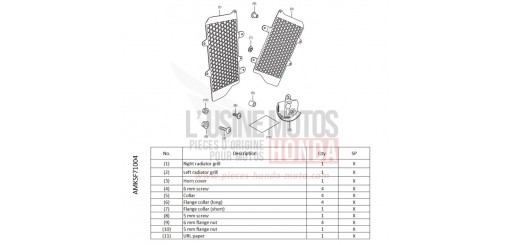 KIT,RADIATOR GRILL CRF1100D2N de 2022